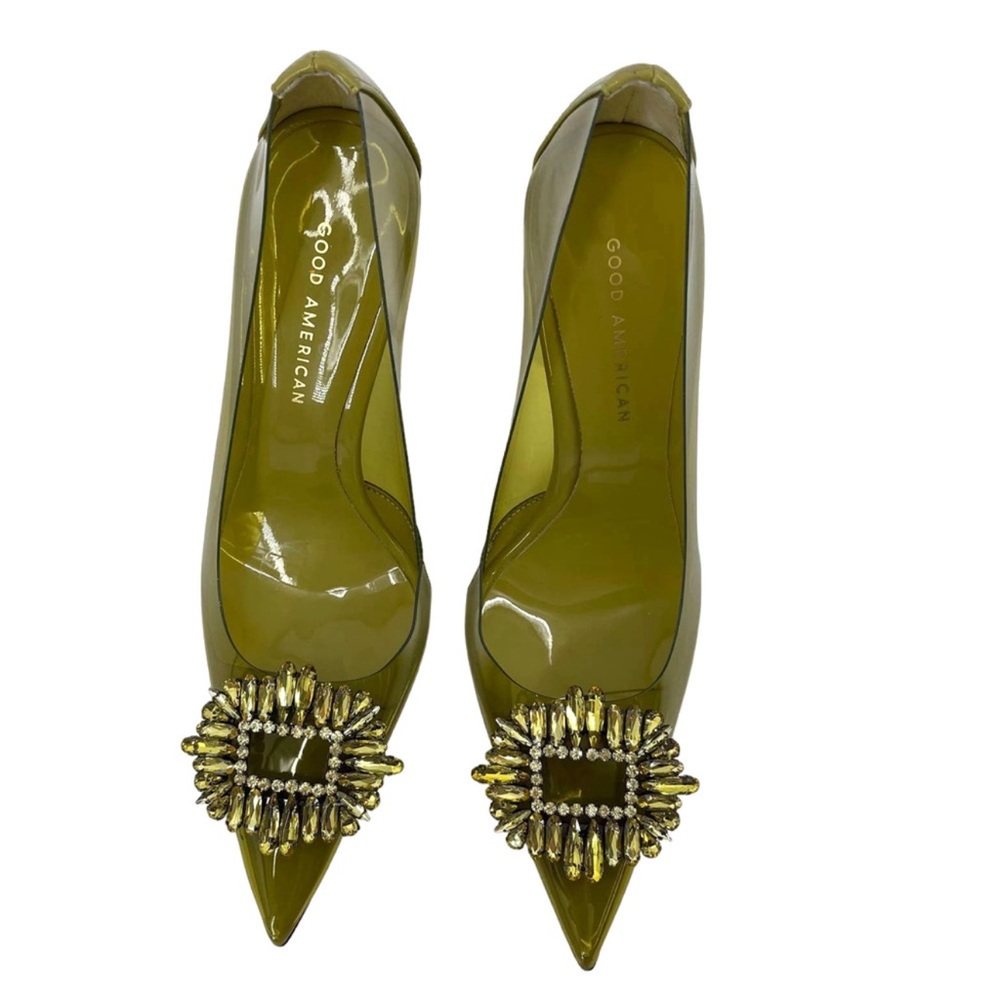 golden olive Good American Cinder-f*cking-rella pumps | lucite - Picture 4 of 11